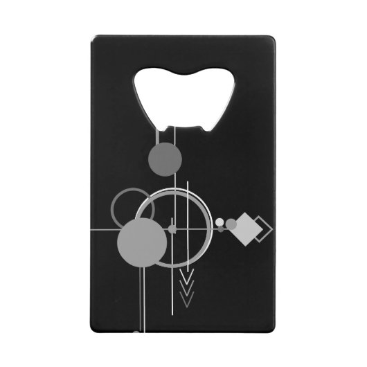 Tattoos Moderne Art Deco | monochroom minimalisme Creditkaart Flessenopener (Voorkant)