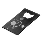 Tattoos Moderne Art Deco | monochroom minimalisme Creditkaart Flessenopener (Voorkant Gekanteld)