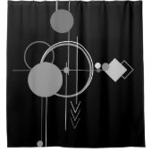 Tattoos Moderne Art Deco | monochroom minimalisme Douchegordijn (Voorkant)