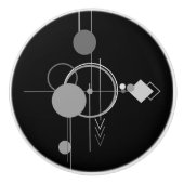 Tattoos Moderne Art Deco | monochroom minimalisme Keramische Knop (Voorkant)