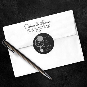 Tattoos Moderne Art Deco   Zwart en grijs bedankt Ronde Sticker