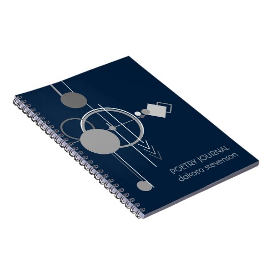 Tattoos Moderne Art Deco | Zwart en grijs brandmer Notitieboek (Rechterzijde)