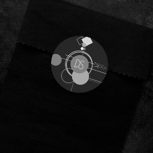 Tattoos Moderne Art Deco   Zwart en grijs brandmer Ronde Sticker