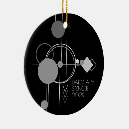 Tattoos Moderne Art Deco | Zwart en grijs op maat Keramisch Ornament (Rechts)