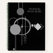 Tattoos Moderne Art Deco | Zwart en grijs recept Notitieboek (Voorkant)
