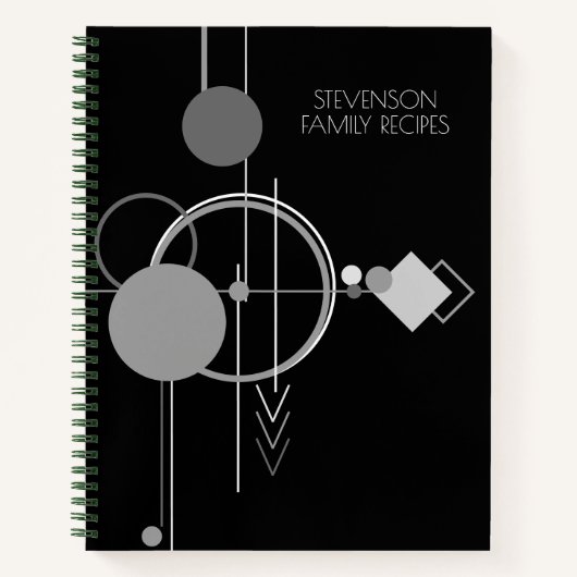 Tattoos Moderne Art Deco | Zwart en grijs recept Notitieboek (Voorkant)