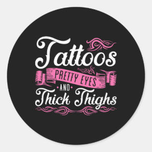Tattoos ogen en dikke dijen ronde sticker