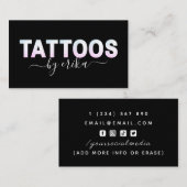 Tattoos Ombre Gradient Holografische Letters Trend Visitekaartje (Voorkant / Achterkant)