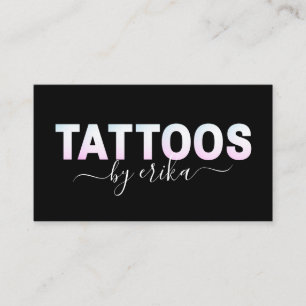 Tattoos Ombre Gradient Holografische Letters Trend Visitekaartje