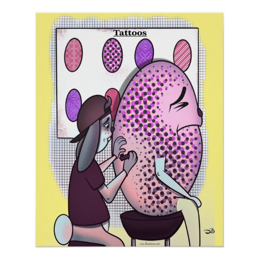 Tattoos op paasei perfect poster (Voorkant)