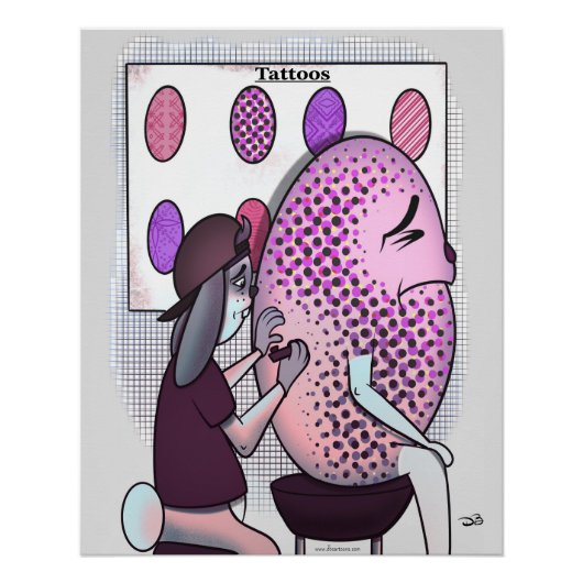 Tattoos op paasei perfect poster (Voorkant)