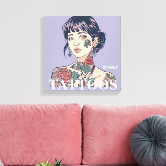 Tattoos Salon Canvas Afdruk (Insitu (Woonkamer))