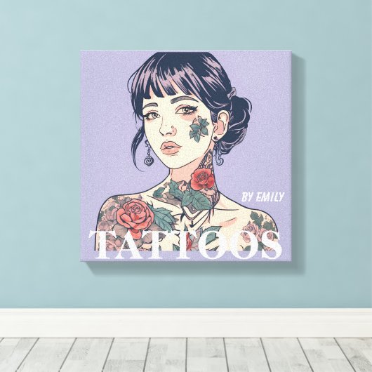 Tattoos Salon Canvas Afdruk (Insitu (Houten vloer))