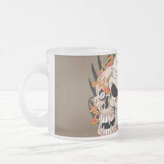 Tattoos schedel acht Frosted Glass Coffee Mok Cup (Links)