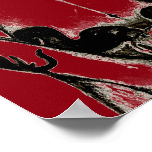 Tattoos stel, eagle lady man rood poster (Hoek)