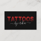 Tattoos Tattoo Artiest Red Typography Social Media Visitekaartje (Voorkant)