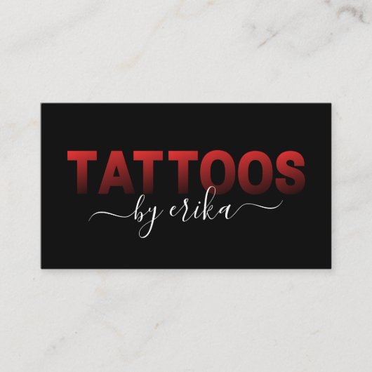 Tattoos Tattoo Artiest Red Typography Social Media Visitekaartje (Voorkant)