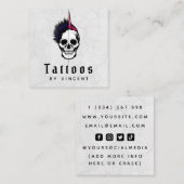 Tattoos Tattoo Master Skull Gothic Social Media Vierkante Visitekaartje (Voorkant / Achterkant)