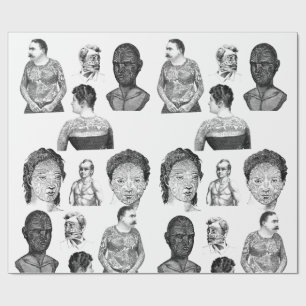 tattoos uit stammen portretteren Kunstillustraties Cadeaupapier