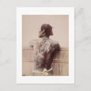 Tattoos van de Japanse Bridegroom, c.1880 (foto) Briefkaart