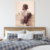 Tattoos van de Japanse Bridegroom, c.1880 (foto) Canvas Afdruk (Insitu (Slaapkamer))