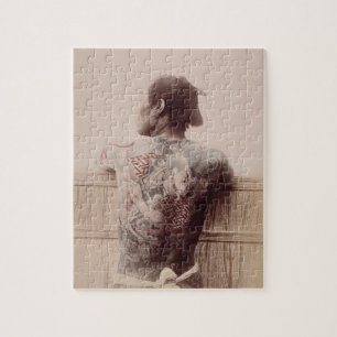 Tattoos van de Japanse Bridegroom, c.1880 (foto) Legpuzzel
