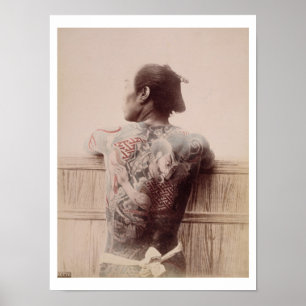 Tattoos van de Japanse Bridegroom, c.1880 (foto) Poster