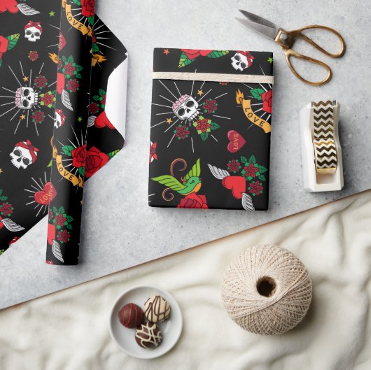 Tattoos van de Oudschool Cadeaupapier (Crafts)