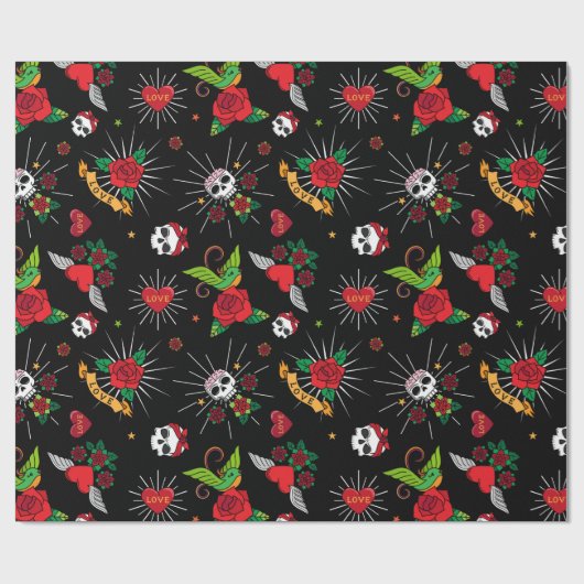 Tattoos van de Oudschool Cadeaupapier (Vlak)