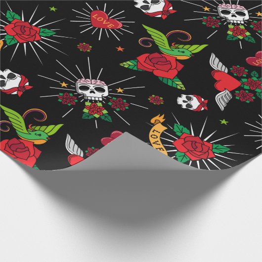 Tattoos van de Oudschool Cadeaupapier (Hoek)