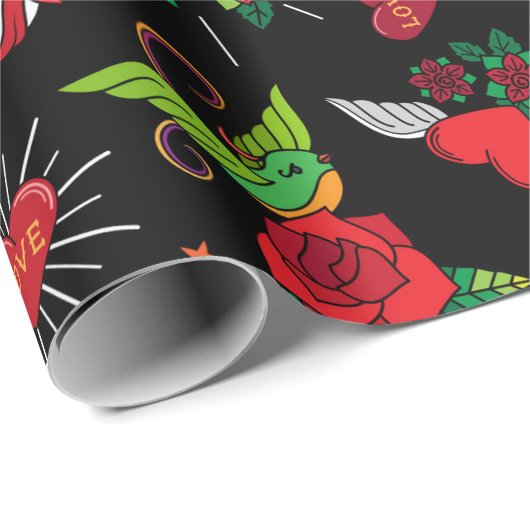 Tattoos van de Oudschool Cadeaupapier (Rol Hoek)