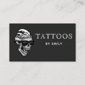 Tattoos van Jouw naam Funky Skull in Zonnebril Fun Visitekaartje (Voorkant)
