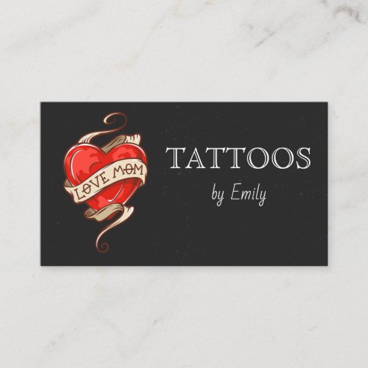 Tattoos van Jouw naam Simple Minimal Grungy Visitekaartje (Voorkant)