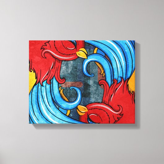 Tattoos vogels canvas afdruk (Voorkant)