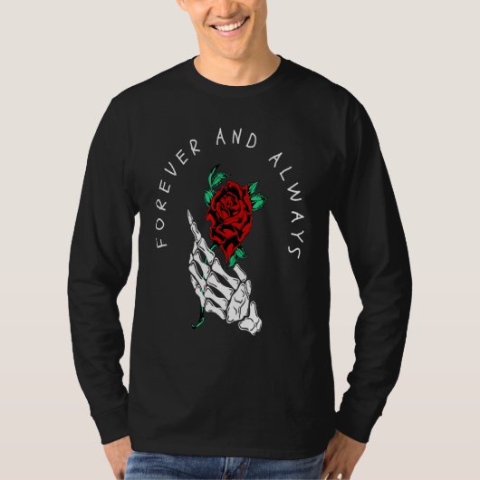Tattostijl voor altijd en altijd met Rosen Skeleto T-shirt (Voorkant)