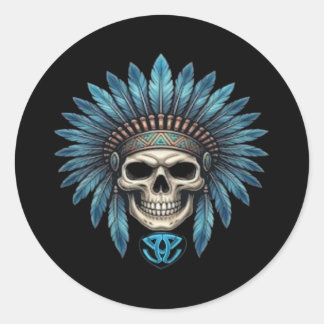 TATV-skull03 Ronde Sticker