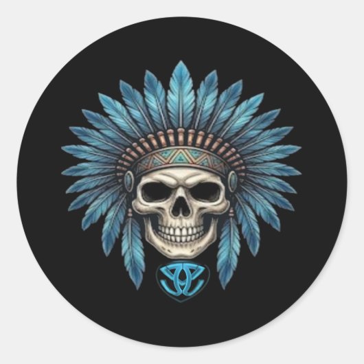 TATV-skull03 Ronde Sticker (Voorkant)