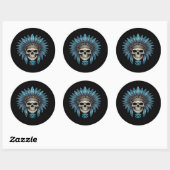 TATV-skull03 Ronde Sticker (Vel)