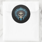 TATV-skull03 Ronde Sticker (Tas)