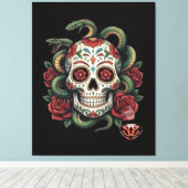 TATV-skull04 Canvas Afdruk (Insitu (Houten vloer))