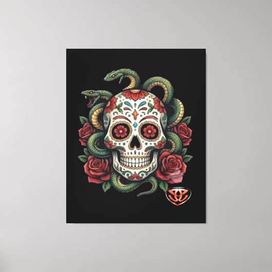 TATV-skull04 Canvas Afdruk (Voorkant)