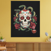 TATV-skull04 Canvas Afdruk (Insitu (Woonkamer))