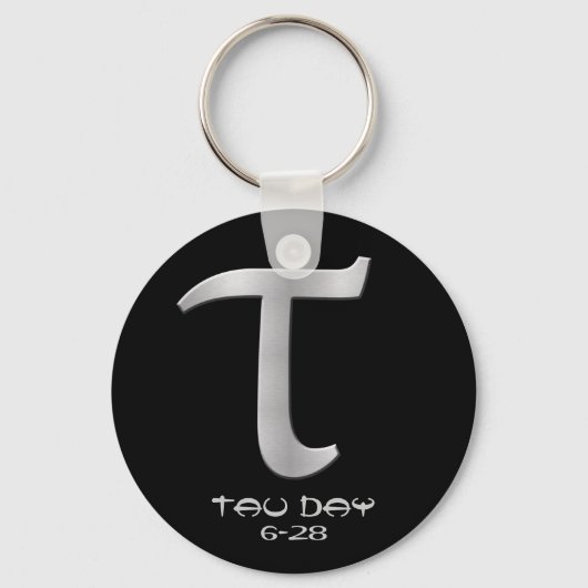 Tau Day - Silver Greek Symbol Sleutelhanger (Voorkant)