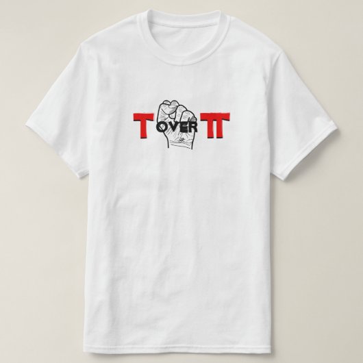 Tau en Pi wiskunde grap T-shirt (Design voorkant)