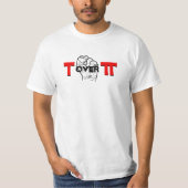 Tau en Pi wiskunde grap T-shirt (Voorkant)