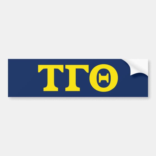 Tau Gamma Theta Bumpersticker - Gele letters (Voorkant)