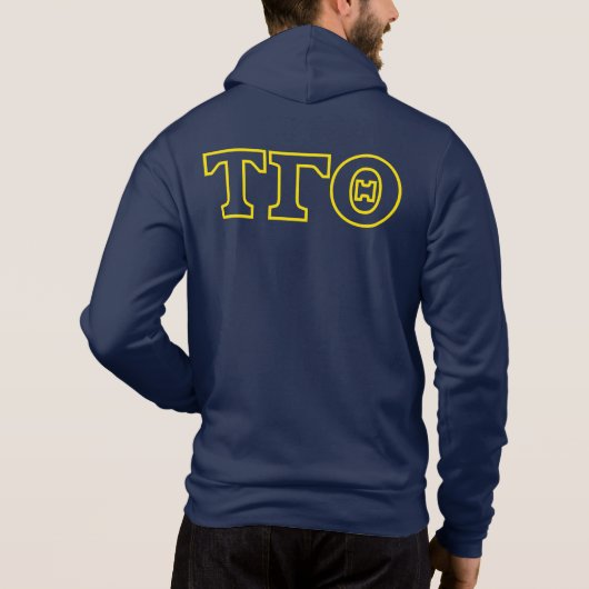 Tau Gamma Theta Full Zip Hoodie w/ Crest & Letters (Achterkant)