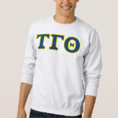 Tau Gamma Theta Gray Sweatshirt - gekleurde letter (Voorkant)