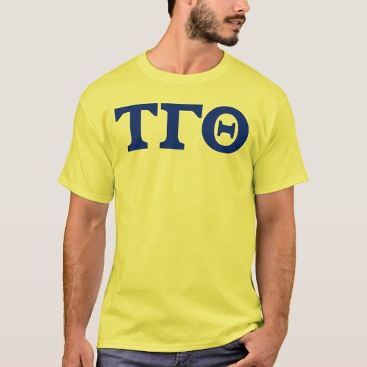 Tau Gamma Theta Letters T-shirt - Geel (Voorkant)