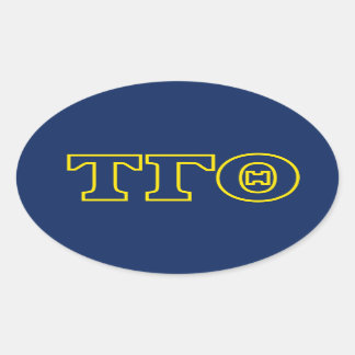 Tau Gamma Theta Ovale Stickers - Geel